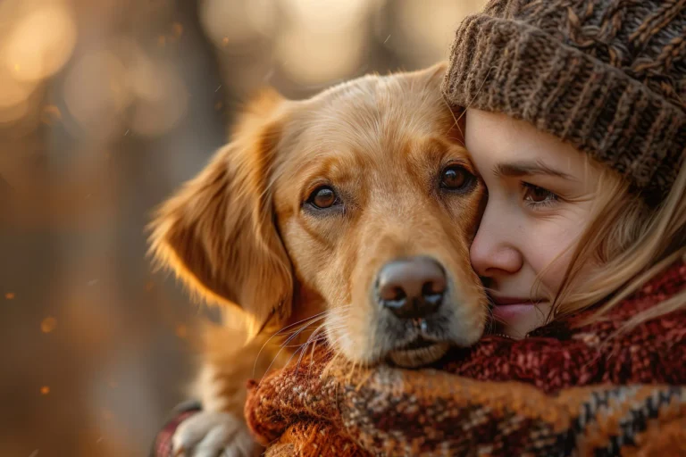 embracing our human animal bond - woman hugging her dog